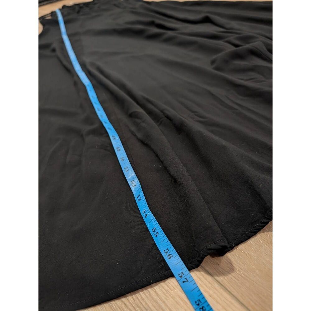 Torrid Black Lace Up Challis Trapeze Maxi Dress 00 Large Boho Gypsy Festival - Picture 14 of 16